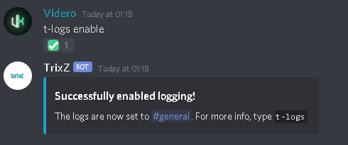 Correct usage of t-logs enable.
