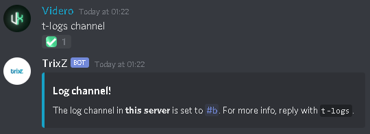 Correct usage of t-logs channel.